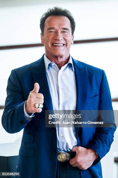 Arnold Schwarzenegger attends 'Wonder Of The Sea 3D' photocall during 65th San Sebastian Film Festival on September 25, 2017 in San Sebastian, Spain.