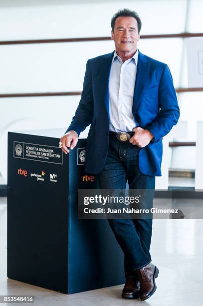 Arnold Schwarzenegger attends 'Wonder Of The Sea 3D' photocall during 65th San Sebastian Film Festival on September 25, 2017 in San Sebastian, Spain.