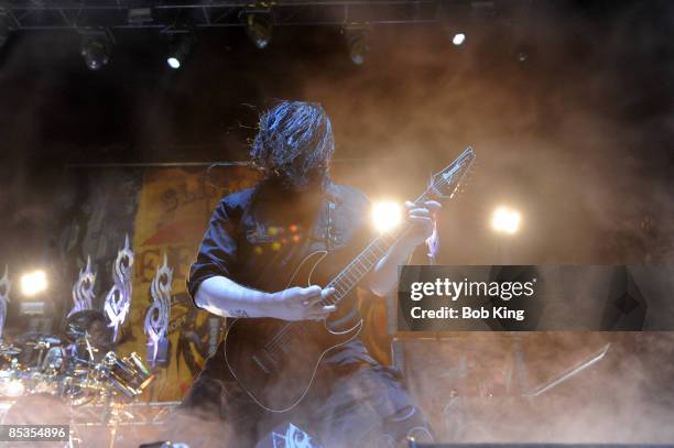 Photo of SLIPKNOT and Mick THOMSON, Mick Thomson performing on stage