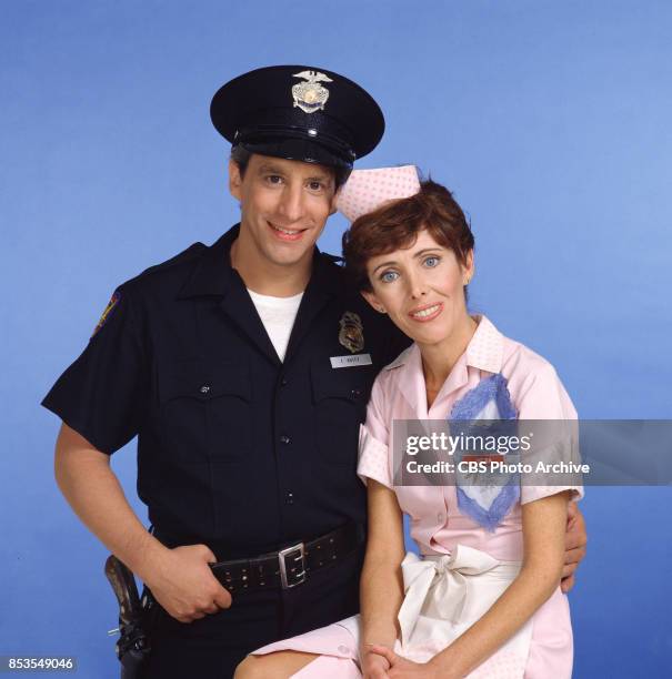 Alice, a television situation comedy, originally broadcast on CBS. Featuring Charles Levin and Beth Howland . Image dated June 1, 1983.