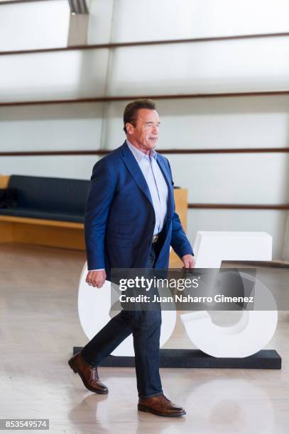 Arnold Schwarzenegger attends 'Wonder Of The Sea 3D' photocall during 65th San Sebastian Film Festival on September 25, 2017 in San Sebastian, Spain.