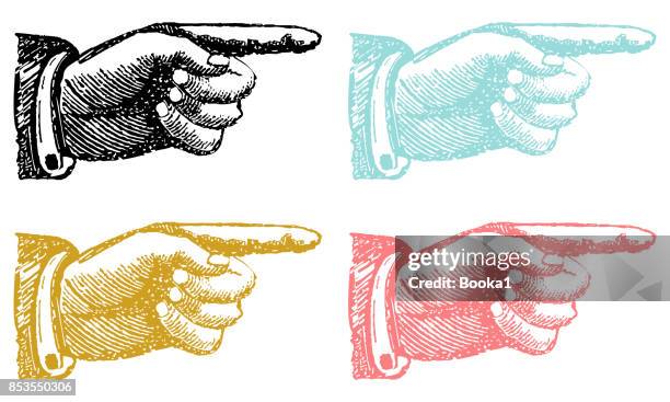 pointing hand collection - assertiveness stock illustrations