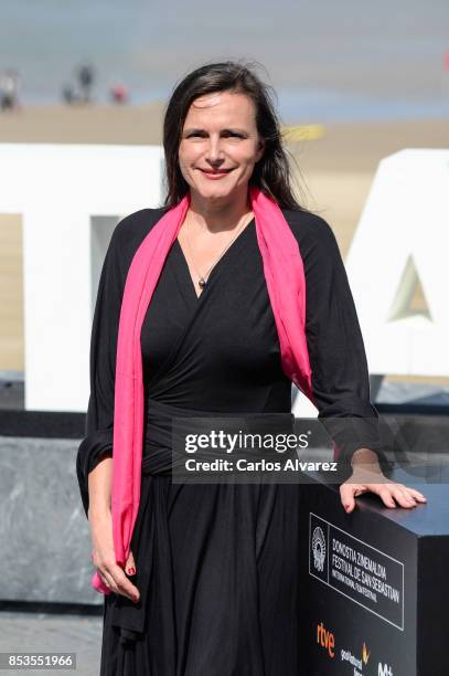 Director Barbara Albert attends to Licht/Madmoiselle Paradis' Photocall - 65th San Sebastian Film Festival on September 25, 2017 in San Sebastian,...
