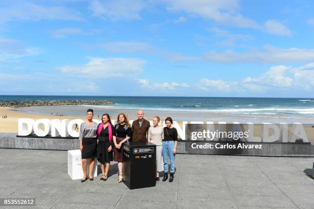 Katia Kolm, Barbara Albert, Maria Dragus, Lukas Miko, Susanne Wuest, Maresi Riegner attend to Licht/Madmoiselle Paradis' Photocall - 65th San...