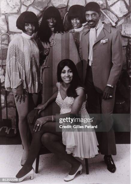 Photo of Tina TURNER and Ike TURNER and Ike & Tina TURNER; Posed portrait of Ike and Tina Turner with the Ikettes