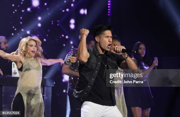 Chyno Miranda performs during TODOS UNIDOS Telemundo's Primetime Special from Cisneros Studio on September 24, 2017 in Miami, Florida.