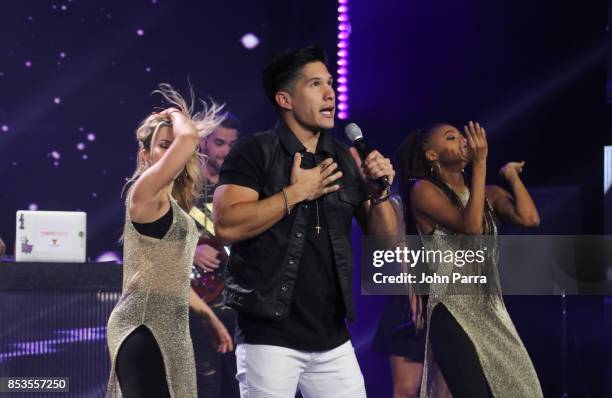 Chyno Miranda performs during TODOS UNIDOS Telemundo's Primetime Special from Cisneros Studio on September 24, 2017 in Miami, Florida.