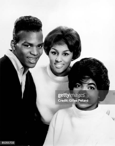 Studio group portrait of Bob B Soxx and the Blue Jeans,k circa 1962. L-R Bobby Sheen, Darlene Love and Fanita James.