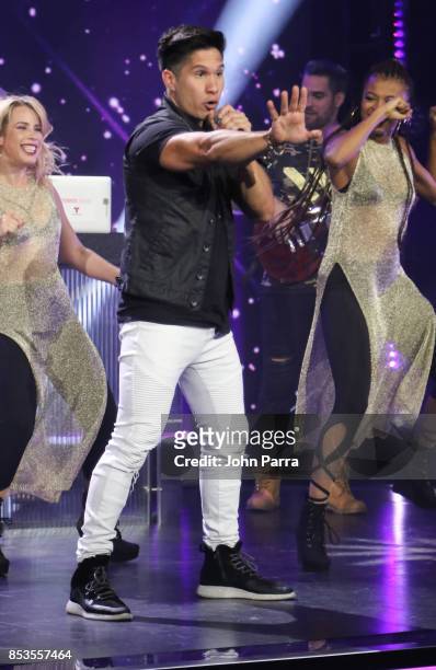 Chyno Miranda performs during TODOS UNIDOS Telemundo's Primetime Special from Cisneros Studio on September 24, 2017 in Miami, Florida.