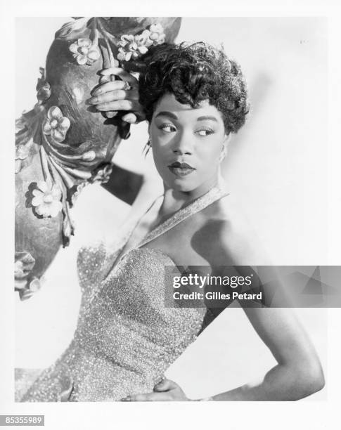 Photo of Sarah VAUGHAN; Posed studio portrait of Sarah Vaughan