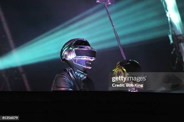 Photo of DAFT PUNK; Daft Punk performing on stage at the Sydney Showground