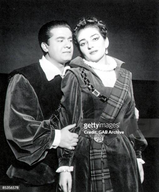 American-born Greek opera singer, Maria Callas performing with Giuseppe di Stefano.