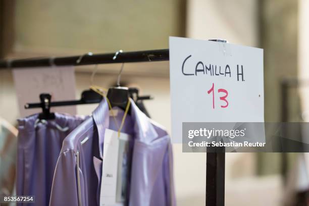 General View of the backstage ahead of the Ssheena show during Milan Fashion Week Spring/Summer 2018 on September 25, 2017 in Milan, Italy.