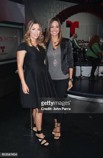 Ximena Duque and Erika Csiszer onstage during TODOS UNIDOS Telemundo's Primetime Special from Cisneros Studio on September 24, 2017 in Miami, Florida.