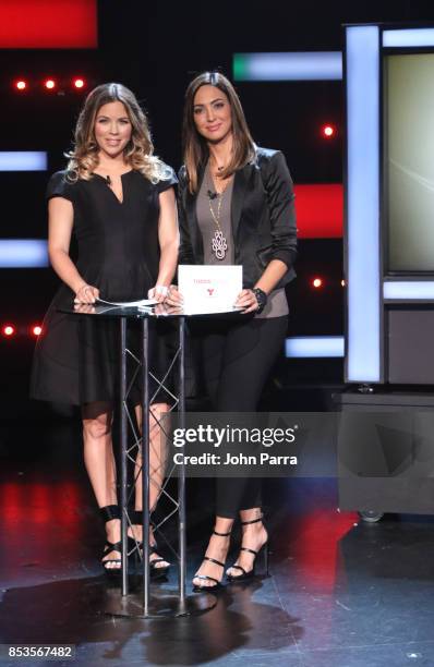 Ximena Duque and Erika Csiszer onstage during TODOS UNIDOS Telemundo's Primetime Special from Cisneros Studio on September 24, 2017 in Miami, Florida.