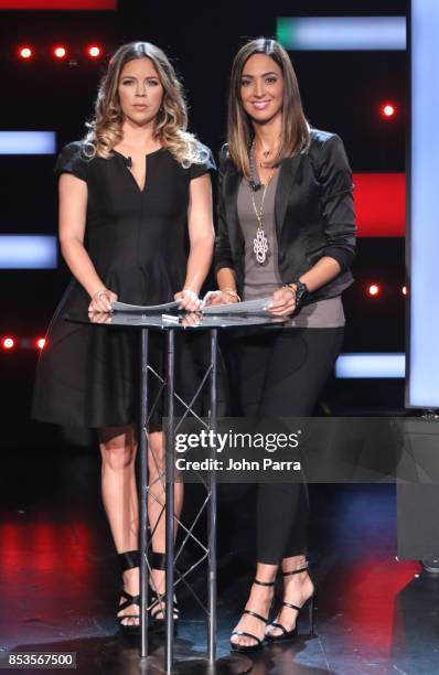 Ximena Duque and Erika Csiszer onstage during TODOS UNIDOS Telemundo's Primetime Special from Cisneros Studio on September 24, 2017 in Miami, Florida.