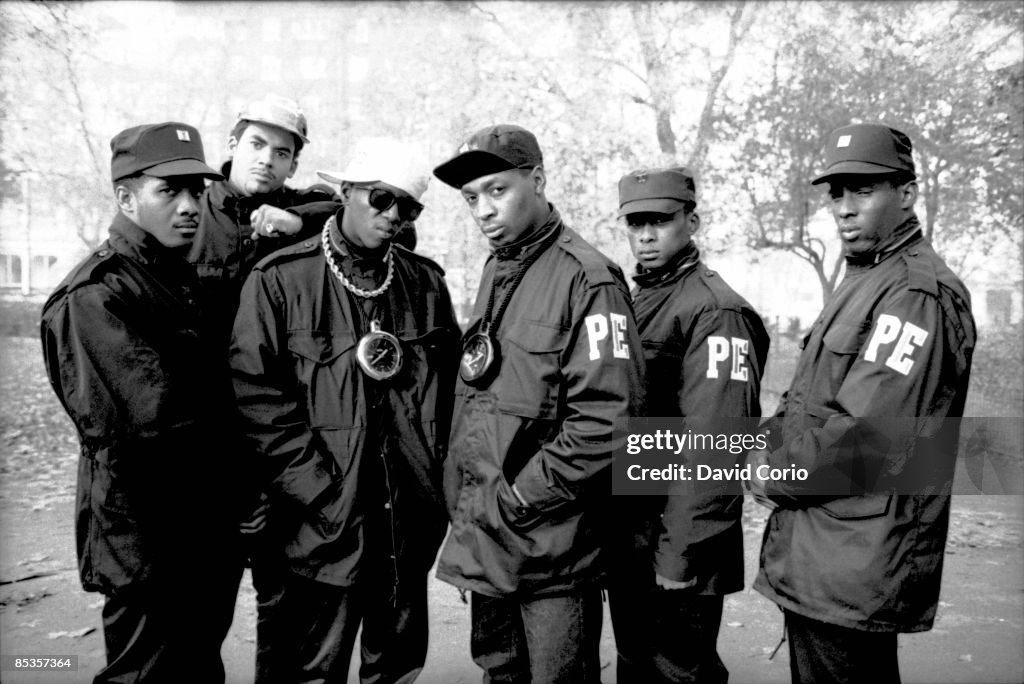 Photo of Flavor FLAV and Chuck D and PUBLIC ENEMY