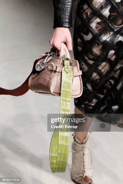 Bag Detail at the Trussardi show during Milan Fashion Week Spring/Summer 2018 on September 24, 2017 in Milan, Italy.