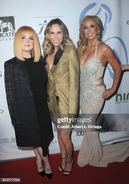 Personality Kelly Osbourne, TV reporter Keltie Knight and Founder Deborah Alessi arrive for the Face Forward 8th Annual Gala held at Taglyan Cultural...