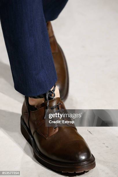 Shoe Detail at the Trussardi show during Milan Fashion Week Spring/Summer 2018 on September 24, 2017 in Milan, Italy.