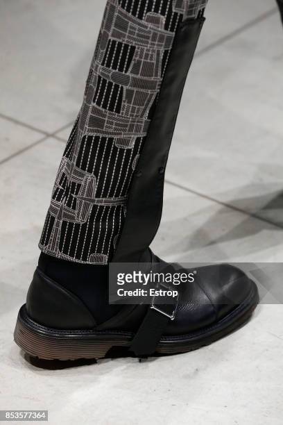 Shoe Detail at the Trussardi show during Milan Fashion Week Spring/Summer 2018 on September 24, 2017 in Milan, Italy.