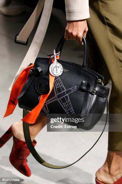 Bag Detail at the Trussardi show during Milan Fashion Week Spring/Summer 2018 on September 24, 2017 in Milan, Italy.