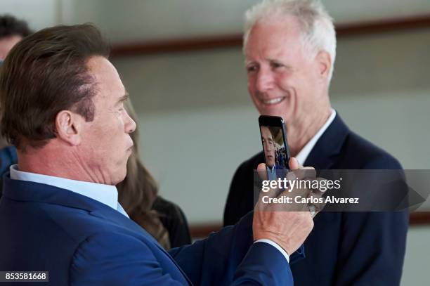 Actor Arnold Schwarzenegger attends the 'Wonder Of The Sea 3D' photocall at the Kursaal Palace during the 65th San Sebastian International Film...