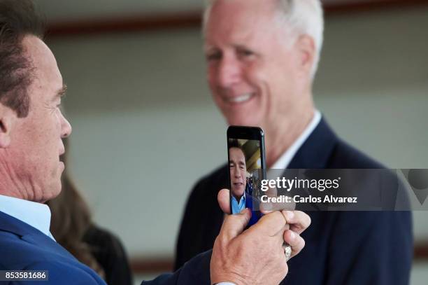 Actor Arnold Schwarzenegger attends the 'Wonder Of The Sea 3D' photocall at the Kursaal Palace during the 65th San Sebastian International Film...