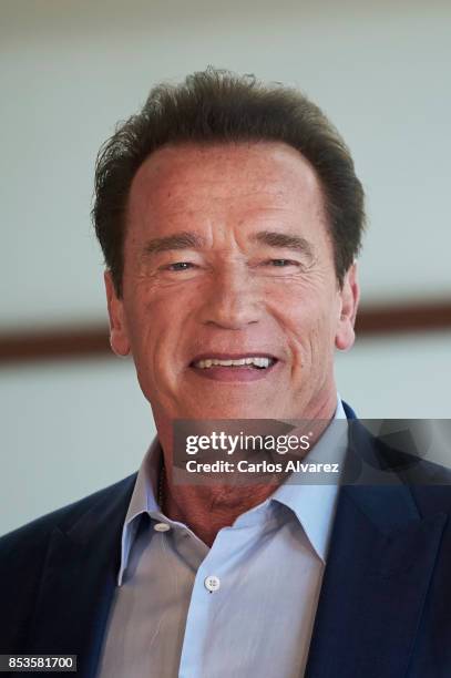 Actor Arnold Schwarzenegger attends the 'Wonder Of The Sea 3D' photocall at the Kursaal Palace during the 65th San Sebastian International Film...