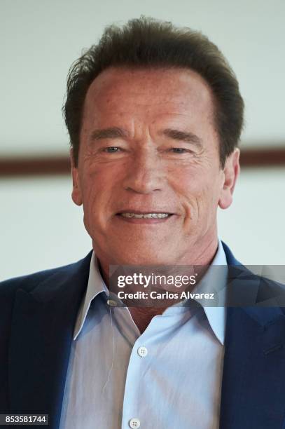 Actor Arnold Schwarzenegger attends the 'Wonder Of The Sea 3D' photocall at the Kursaal Palace during the 65th San Sebastian International Film...