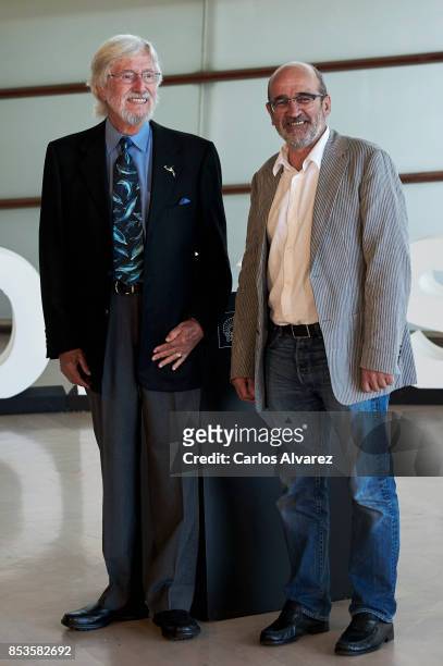 Jean Michel Cousteau, and Jean Jacques Mantello attend the 'Wonder Of The Sea 3D' photocall at the Kursaal Palace during the 65th San Sebastian...