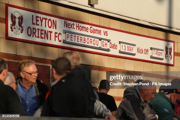 Leyton Orient fans at the West Stand of the Matchroom Stadium