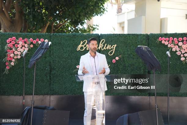 Yawar Charlie speaks onstage at the Breaking The Silence Awards on September 24, 2017 in Santa Monica, California.