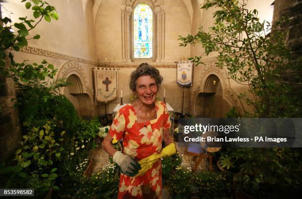 Ruth Kinsella, who has been in charge of flowers at Christ Church Cathedral for 21 years makes final preparations ahead of The Dublin Garden Festival...