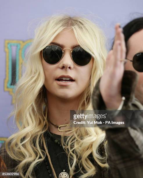 Taylor Momsen of The Pretty Reckless backstage at the Isle of Wight Festival, in Seaclose Park, Newport, Isle of Wight.
