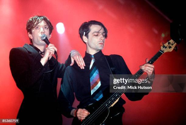 Photo of Jarvis COCKER and Steve MACKEY and PULP, Jarvis Cocker and Steve Mackey performing live onstage