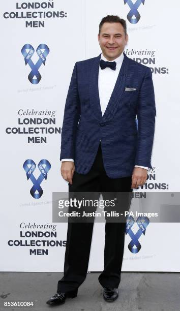 David Walliams arrives at One For The Boys charity fashion ball in London.