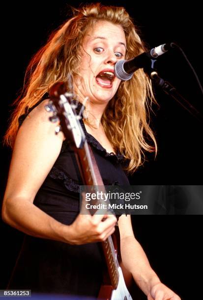 Kat Bjelland of Babes in Toyland performs on stage at the Reading Festival in Reading, Berkshire on August 23, 1991.