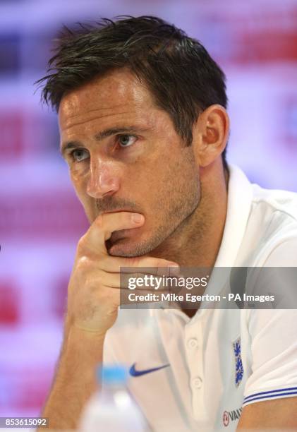 Frank Lampard during a press conference at the Urca Military Training Ground, Rio de Janeiro, Brazil.