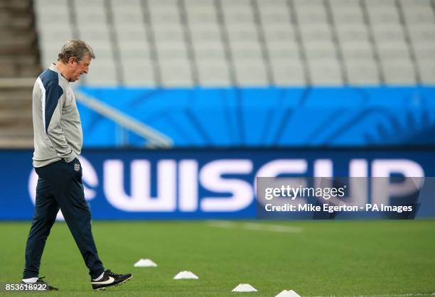 England manager Roy Hodgson during a training session at the Estadio do Sao Paulo, Sao Paulo, Brazil.