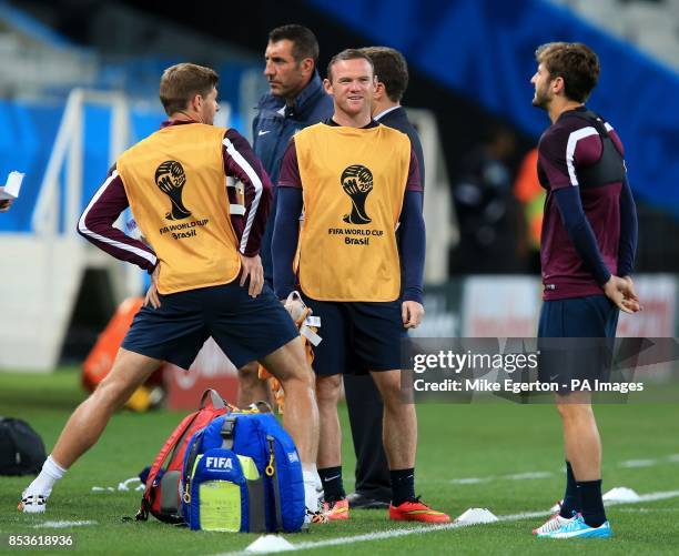 England's Wayne Rooney during a training session at the Estadio do Sao Paulo, Sao Paulo, Brazil.