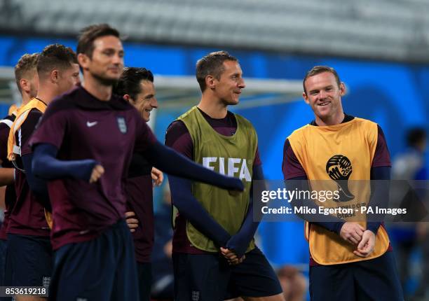 England's Wayne Rooney during a training session at the Estadio do Sao Paulo, Sao Paulo, Brazil.