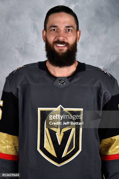 Deryk Engelland of the Vegas Golden Knights poses for his official headshot for the 2017-2018 season on September 14, 2017 at the City National Arena...