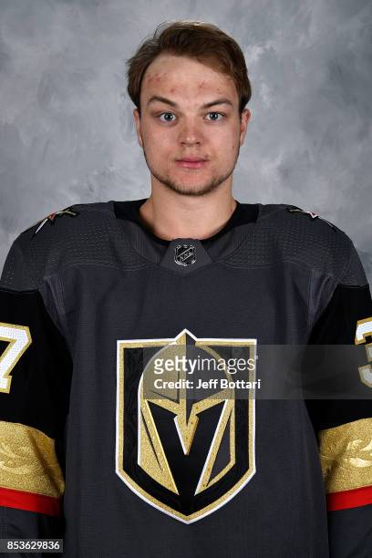 Reid Duke of the Vegas Golden Knights poses for his official headshot for the 2017-2018 season on September 14, 2017 at the City National Arena in...