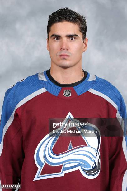 Nail Yakupov of the Colorado Avalanche poses for his official headshot for the 2017-2018 NHL season on September 14, 2017 at the Pepsi Center in...