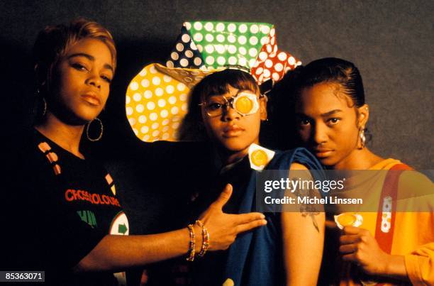 1st JANUARY: American group TLC posed together in The Netherlands in 1992.