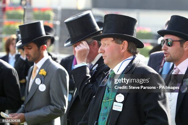 Winning trainer of Hartnell, Mark Johnston after his horse's victory in the Queen's Vase during Day Four of the 2014 Royal Ascot Meeting at Ascot...