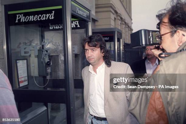 Gerard Conlon one of the Guildford Four, arrives at Clerkenwell Magistrates Court.