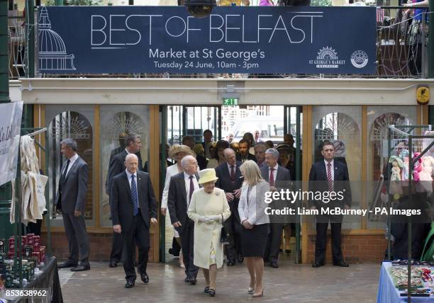 Queen Elizabeth II and the Duke of Edinburgh arrived for a visit to St. Georges Market in Belfast, on day two of their visit to Northern Ireland.