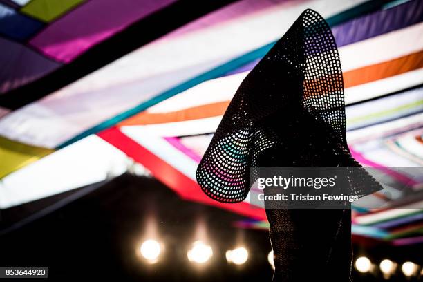 Model walks the runway at the Missoni show during the Milan Fashion Week Spring/Summer 2018 on September 23, 2017 in Milan, Italy.